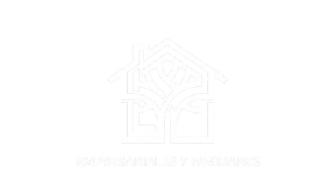 Logo de Empresariales y Familiares, que representa la conexión entre el ámbito empresarial y el entorno familiar, con un diseño de casa y árbol.